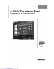 Simplex 4100U-S1 Installation And Maintenance Manual