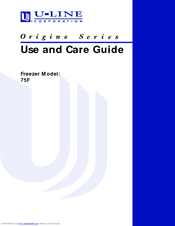 U-Line 75F Use And Care Manual