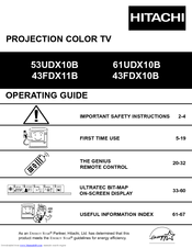 Hitachi 53UDX10B Operating Manual
