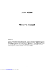 UMAX Technologies Astra 4000 Owner's Manual