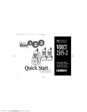 Uniden 2315+2 Quick Start Manual