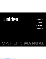 Uniden DMX 778 Series Owner's Manual