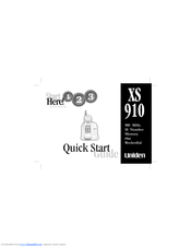 Uniden XS 910 Quick Start Manual