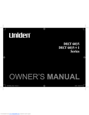 Uniden 6035 + 1 Owner's Manual