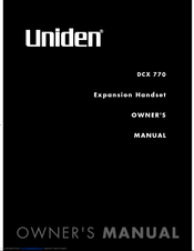 Uniden DCX 770 Owner's Manual