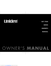 Uniden DCT7488-2 Owner's Manual
