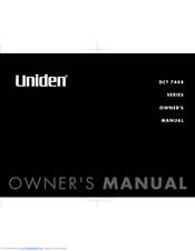 Uniden DCT 7488 SERIES Owner's Manual