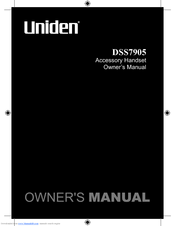 Uniden DSS 7905 Owner's Manual
