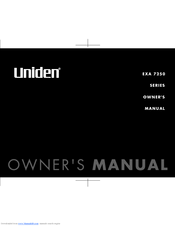 Uniden EXA 7250 Series Owner's Manual