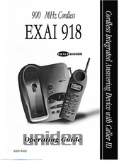 Uniden EXAI 918 Operating Manual