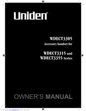 Uniden WDECT3315 Owner's Manual