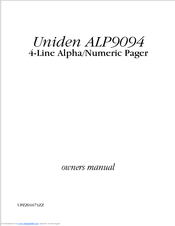 Uniden ALP9094 Owner's Manual