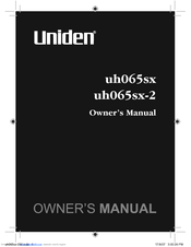 Uniden uh065sx-2 Owner's Manual