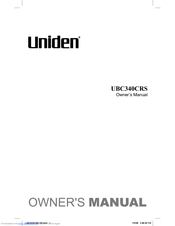 Uniden UBC340CRS Owner's Manual