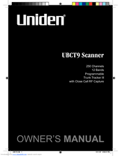 Uniden UBCT-9 Owner's Manual