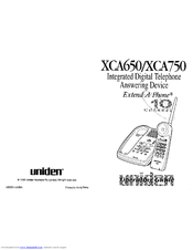 Uniden XCA750 Operating Manual