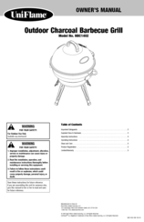 Uniflame Outdoor Charcoal Barbecue Grill NBC1402 Owner's Manual