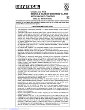 Universal CD-9775 Instructions Manual