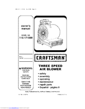 Craftsman 113.171500 Owner's Manual
