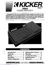 Kicker 160ss Owner's Manual