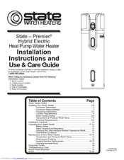State Water Heaters EPX-80DHPT Installation Instructions And Use & Care Manual