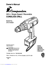 COMPANION COMPANION 315.10102 Owner's Manual