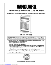 Vanguard VP1000B Owner's Operation And Installation Manual