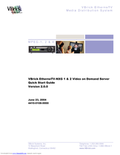 VBrick Systems EtherneTV-NXG 1 Quick Start Manual