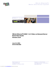 VBrick Systems EtherneTV-NXG 2 Quick Start Manual