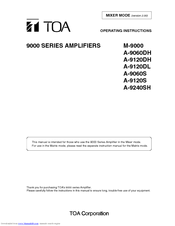 Toa A-9060DH Operating Instructions Manual