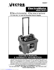Vector ElectroMate VEC097 Owner's Manual & Warranty