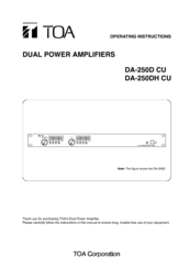 Toa DA-250DH CU Operating Instructions Manual