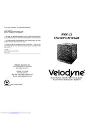 Velodyne FSX-12 Owner's Manual