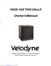 Velodyne HGS-15X THX Ultra 2 Owner's Manual