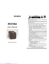 Velodyne MiniVee Audio/Video User Manual