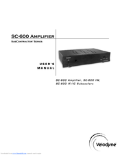 Velodyne SubContractor Series SC-600 IC User Manual