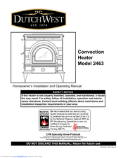 DutchWest 2463 Installation And Operating Manual