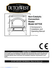 Vermont Castings DutchWest 2477CE Installation And Operating Manual