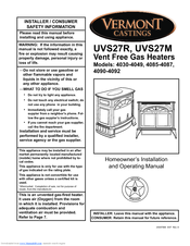 Vermont Castings 4090 - 4092 Installation And Operating Manual
