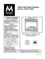 Majestic fireplaces DV580 Installation And Operating Manual