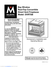 Majestic fireplaces DVRTSB Installation And Operating Manual
