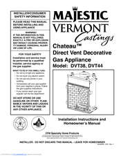 Vermont Castings Chateau DVT44 Installation Instructions And Homeowner's Manual