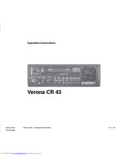 Verona Verona CR 43 Operation Instructions Manual