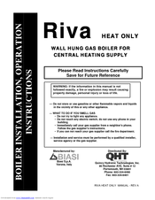 Verona WALL HUNG GAS BOILER Installation & Operating Instructions Manual