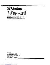 Vestax PDX-a1 Owner's Manual