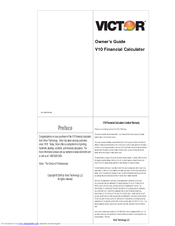 Victor V10 Owner's Manual