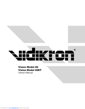 Vidikron Vision 20 Owner's Manual