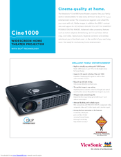ViewSonic CINE1000 - DLP Home Theater Projector Specifications