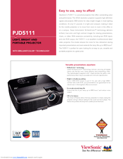ViewSonic PJD5111 - SVGA DLP Projector Specification Sheet
