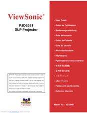 ViewSonic PJD6381 - 2500 Lumens XGA DLP Ultra Short-Throw Projector User Manual